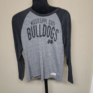 Gen2 Mississippi State Bulldogs Men's Size Large Long Black And Gray T-shirt